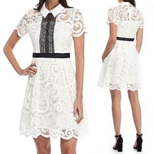 Nanette Lepore Collar Dress White Lace 2 (Dry cleaned)
